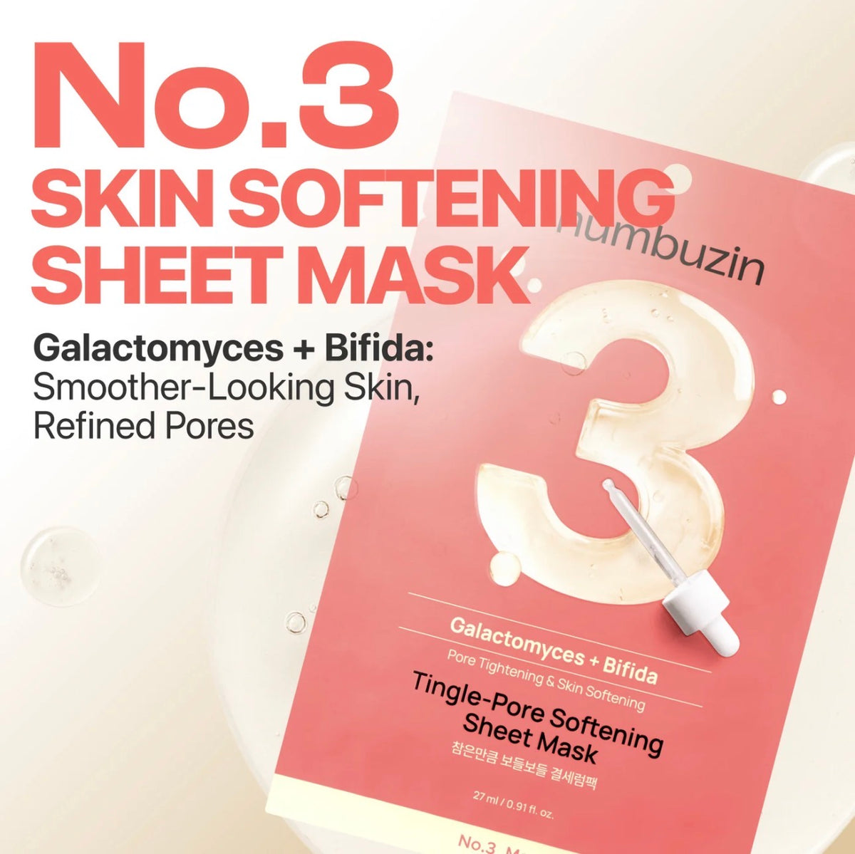 Numbuzin No.3 Tingle-Pore Softening Sheet Mask