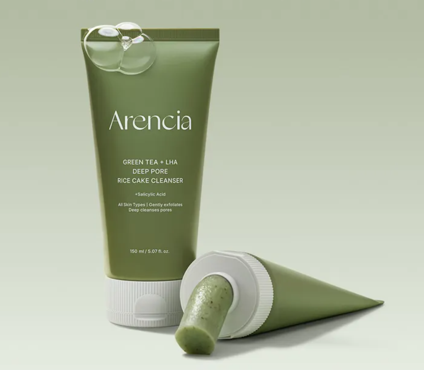 Arencia Green Tea + LHA Deep Pore Rice Cake Cleanser