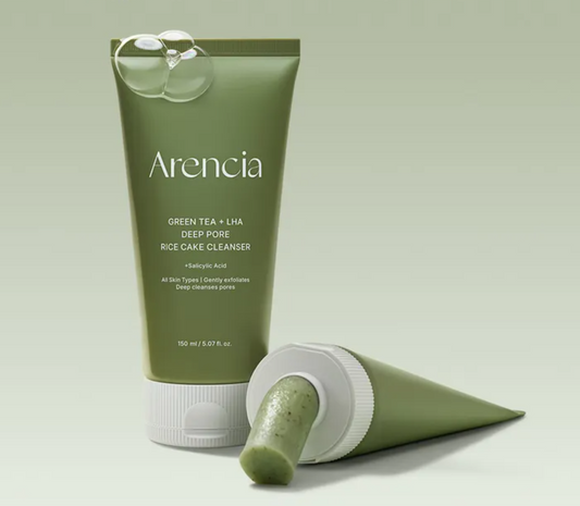 Arencia Green Tea + LHA Deep Pore Rice Cake Cleanser